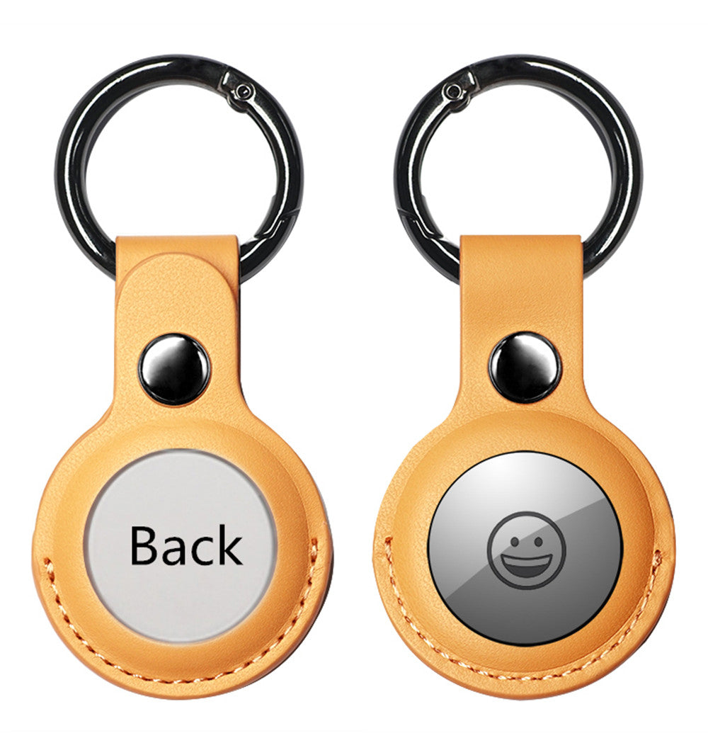 (2 Packs) Leather Case with Keychain for AirTag (2 Packs) Leather Case with Keychain for AirTag